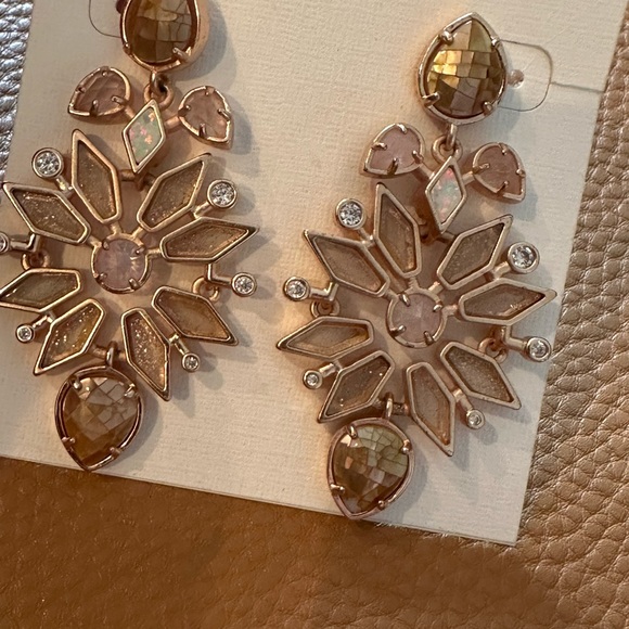Kendra Scott Rose Gold Dust Opal Statement Earrings - Picture 3 of 4
